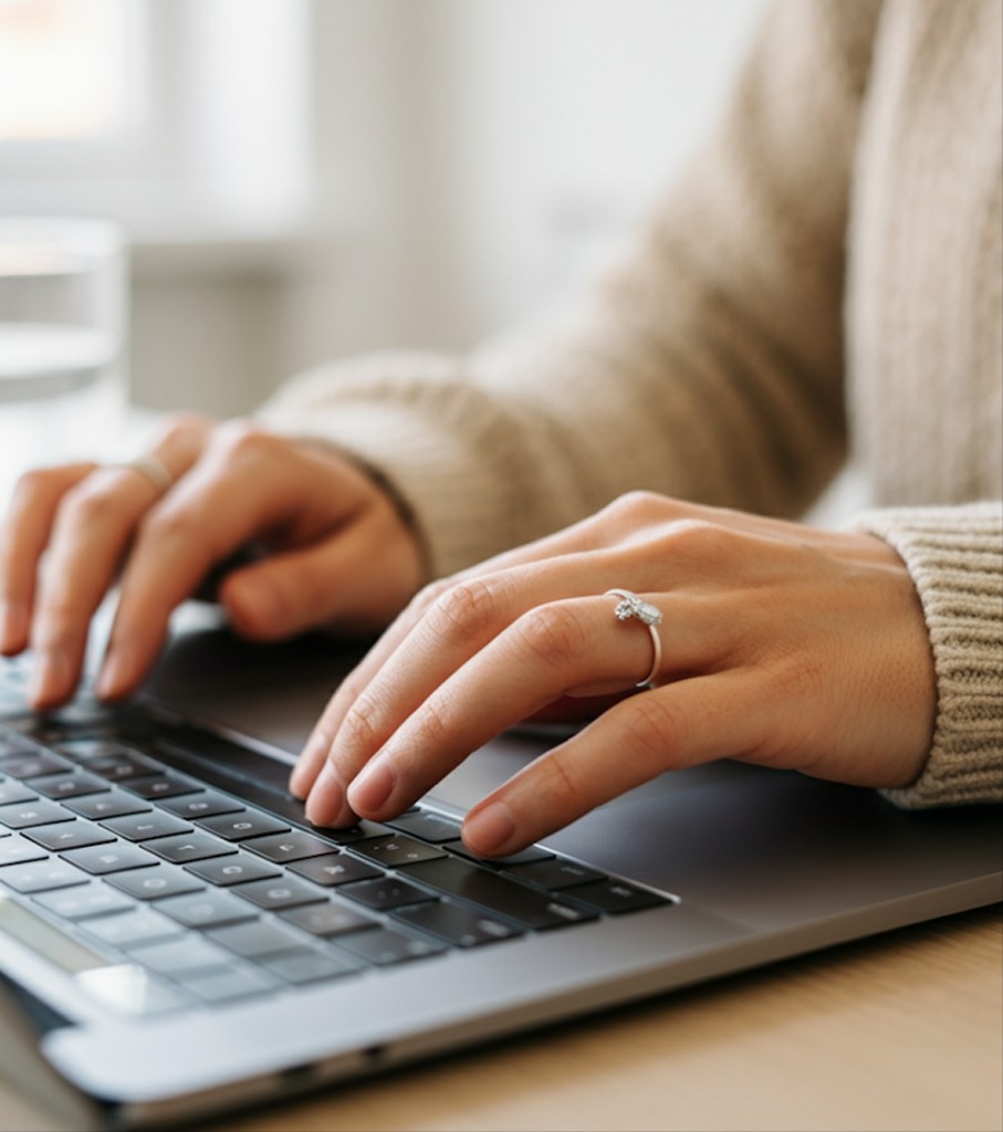 Typing on keyboard